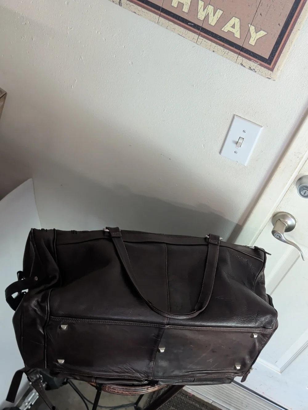Latico NJ U.S.A. Men's Duffle Bag Brown Leather
